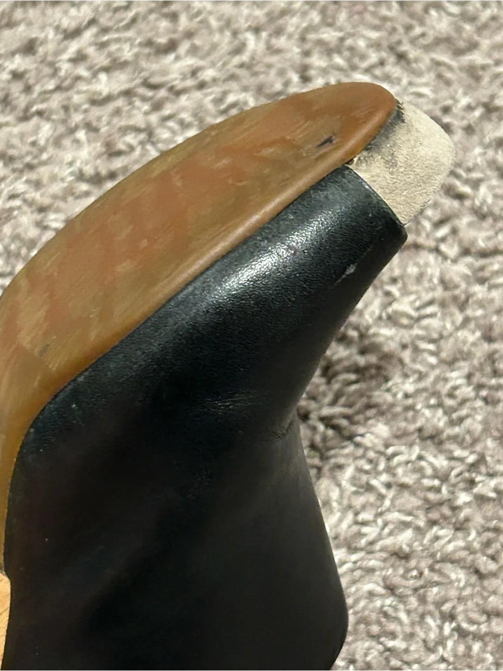 Camper Allegra Leather Peep Toe Mule Wedge Sandal , size 37/7 US